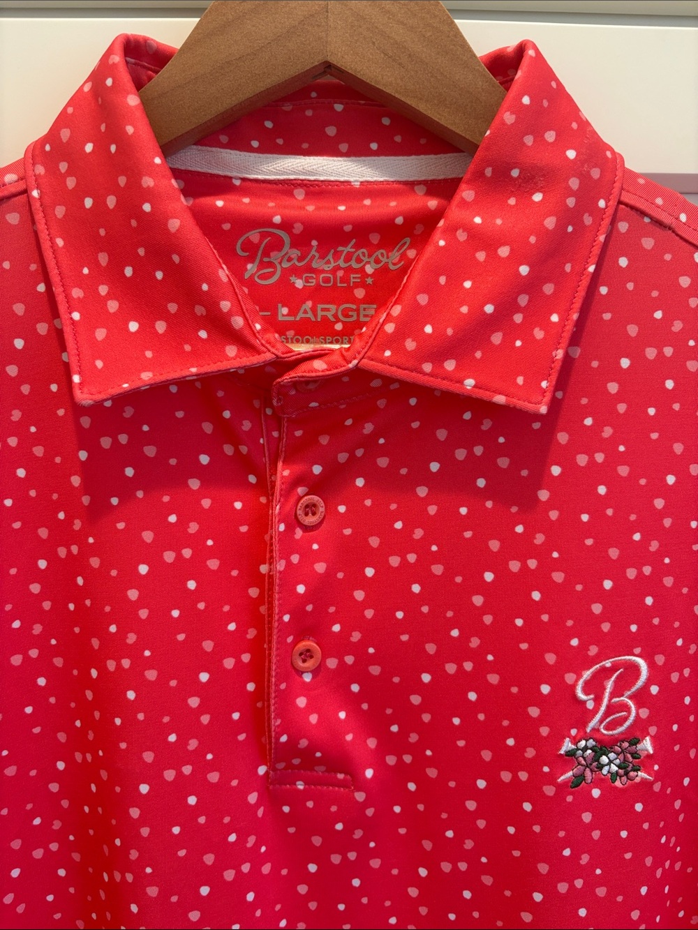 Barstool Golf Men's Coral Dot-Print Polo Shirt